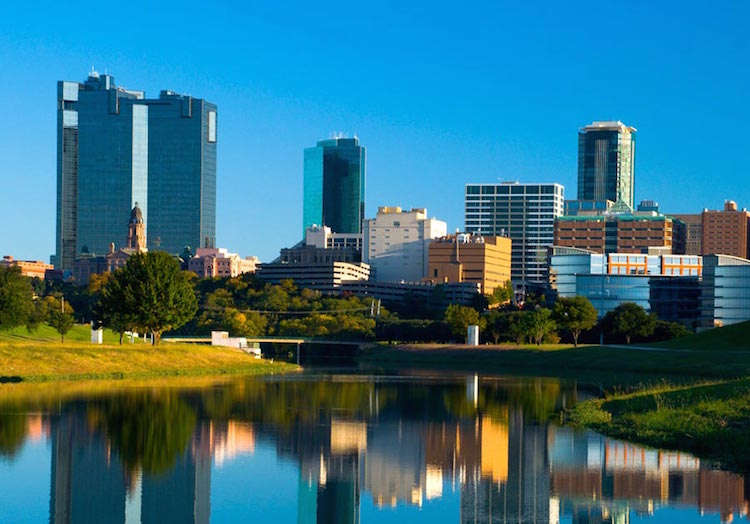 Fort Worth skyline and river