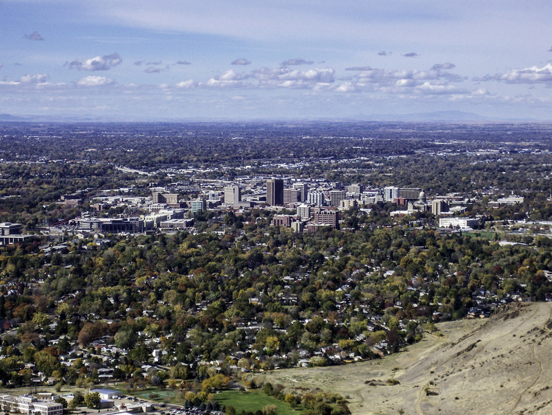 aerial view of boise city