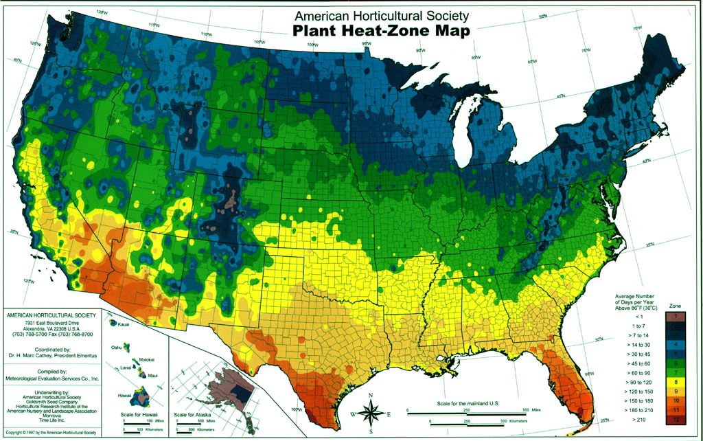 Plant heat zone map