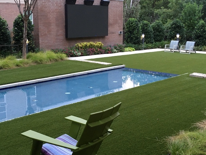 Outdoor TV by pool