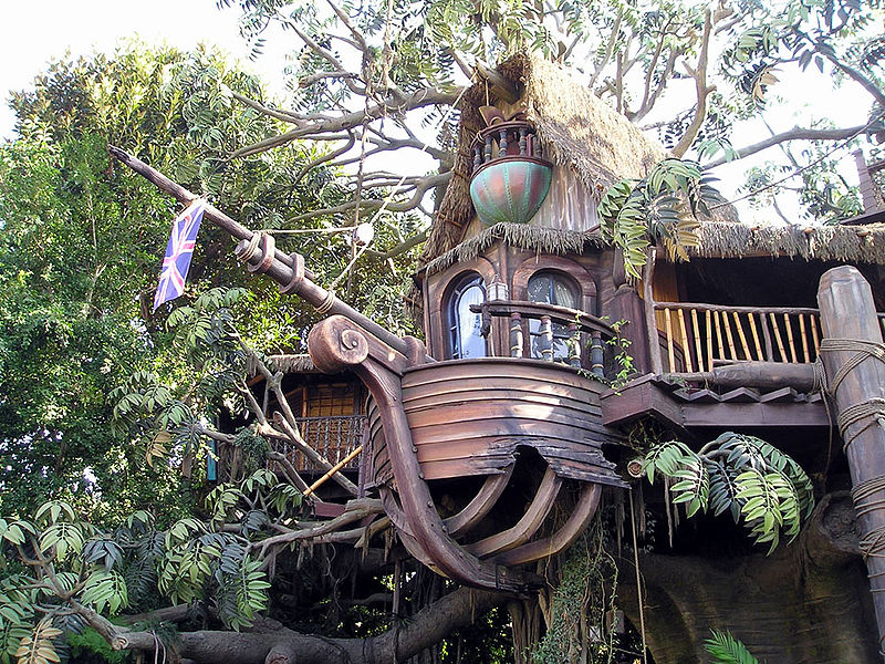 Pirate ship themed treehouse