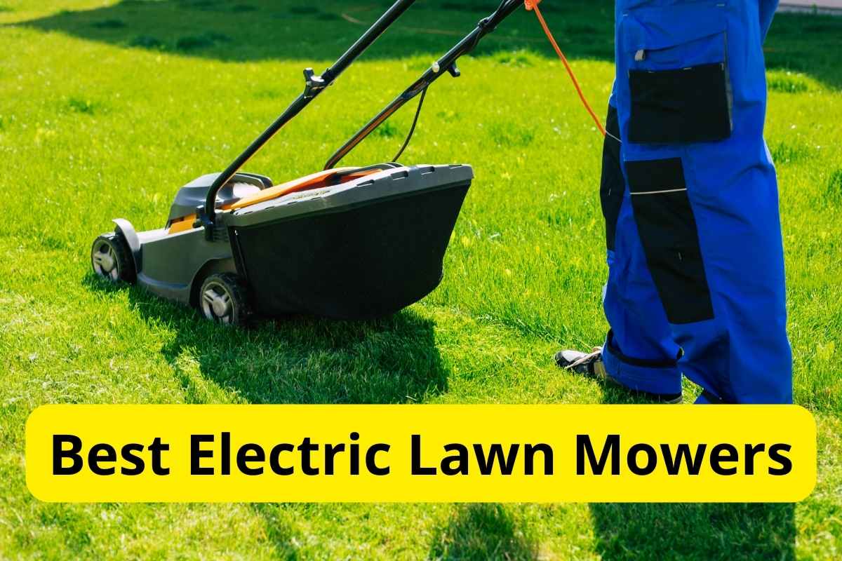 person mowing a lawn with text overlay in it