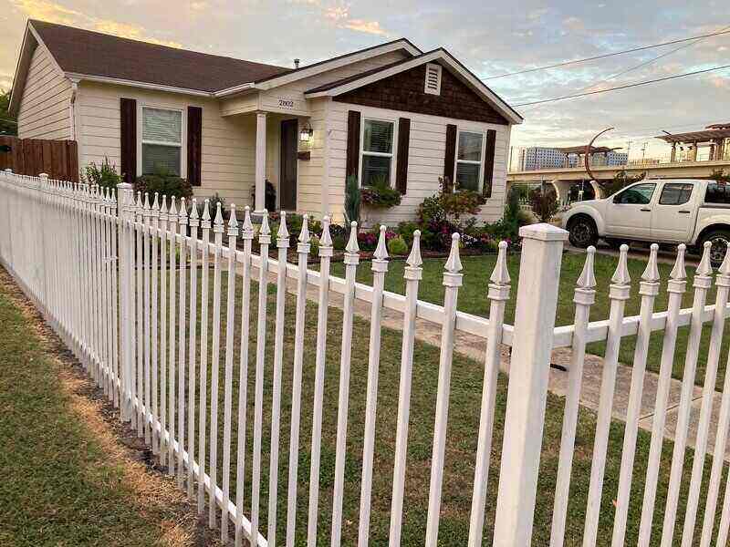 Wrought iron fence outside a home