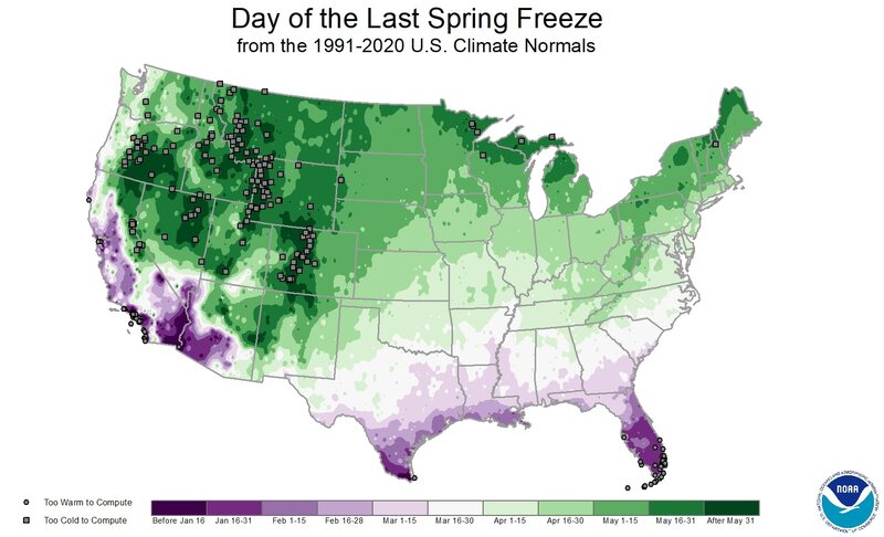 image of last spring freeze map