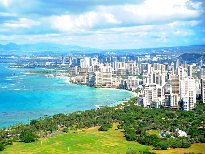 Aerial view of Hawaii