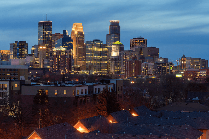 Minneapolis skyline as seen from South Minneapolis