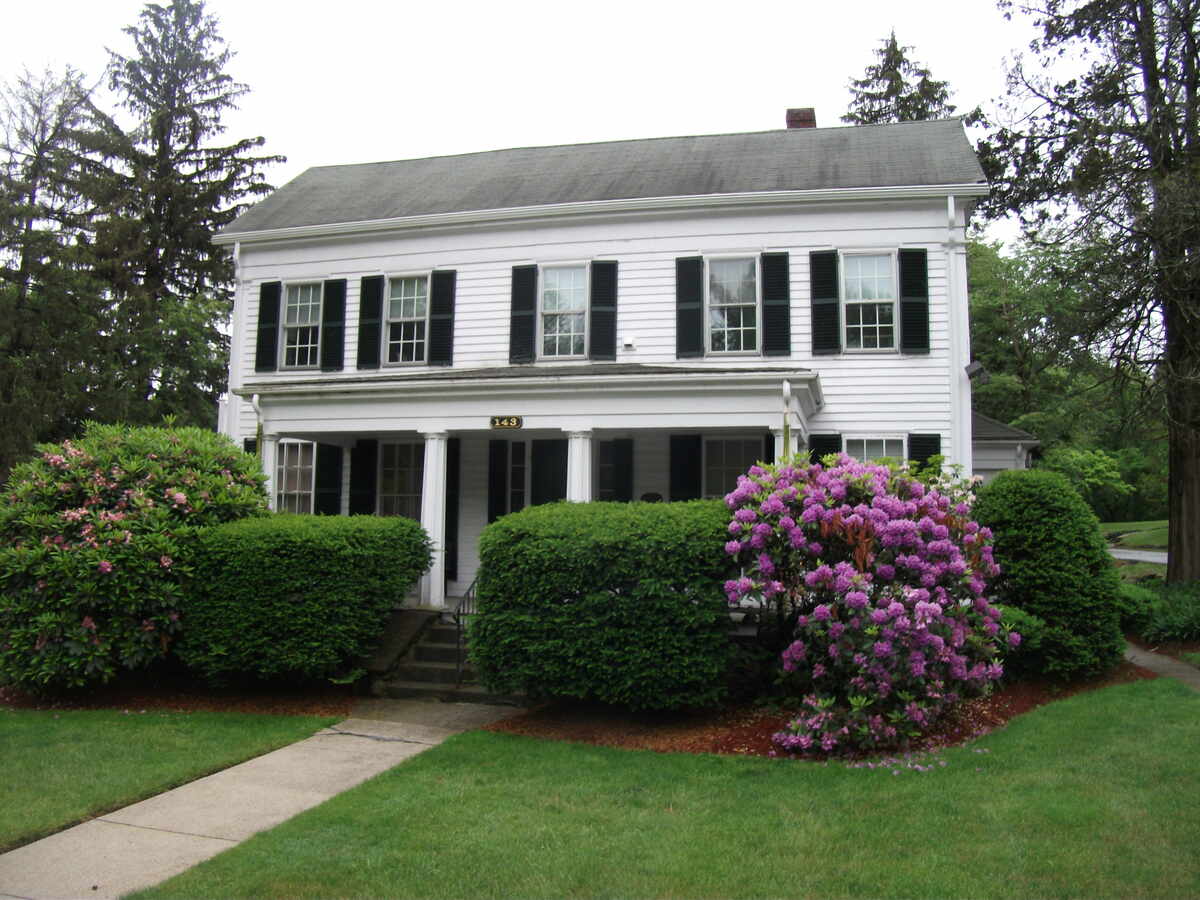 lawn in front of a house in Bedford, Massachusetts