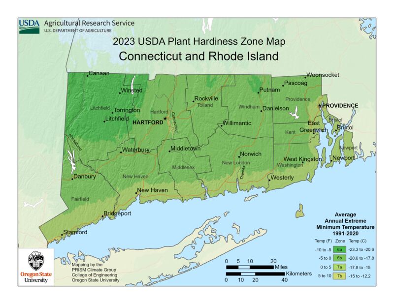 USDA map of Connecticut and Rhode Island